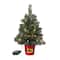 20" Pre-Lit Night Night™ Classic Pine Artificial Tabletop Christmas Tree in Santa Belt Base, Clear LED Lights